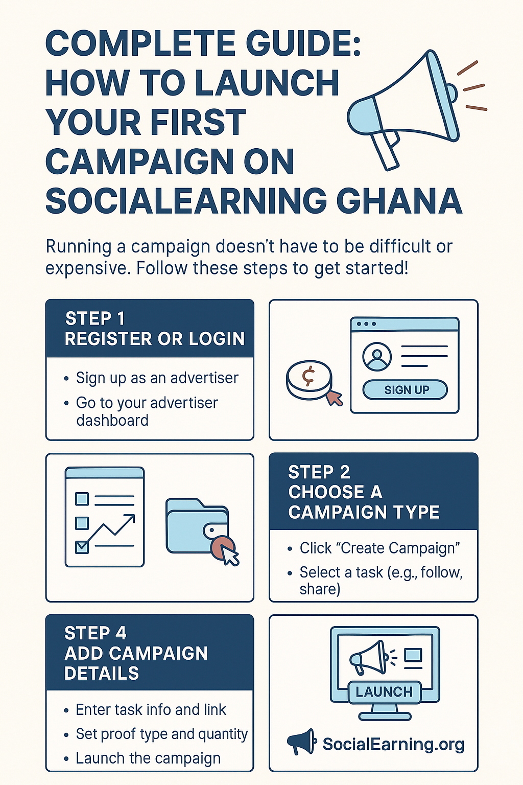 Complete Guide: How to Launch Your First Campaign on SocialEarning Ghana